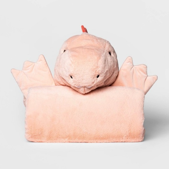 Pillowfort Pink Dinosaur Hooded Blanket - Picture 1 of 5